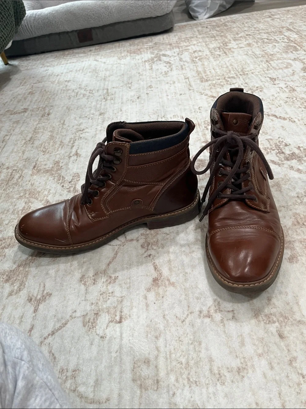 Kohl's Brown Leather Lace-Up Ankle Boots